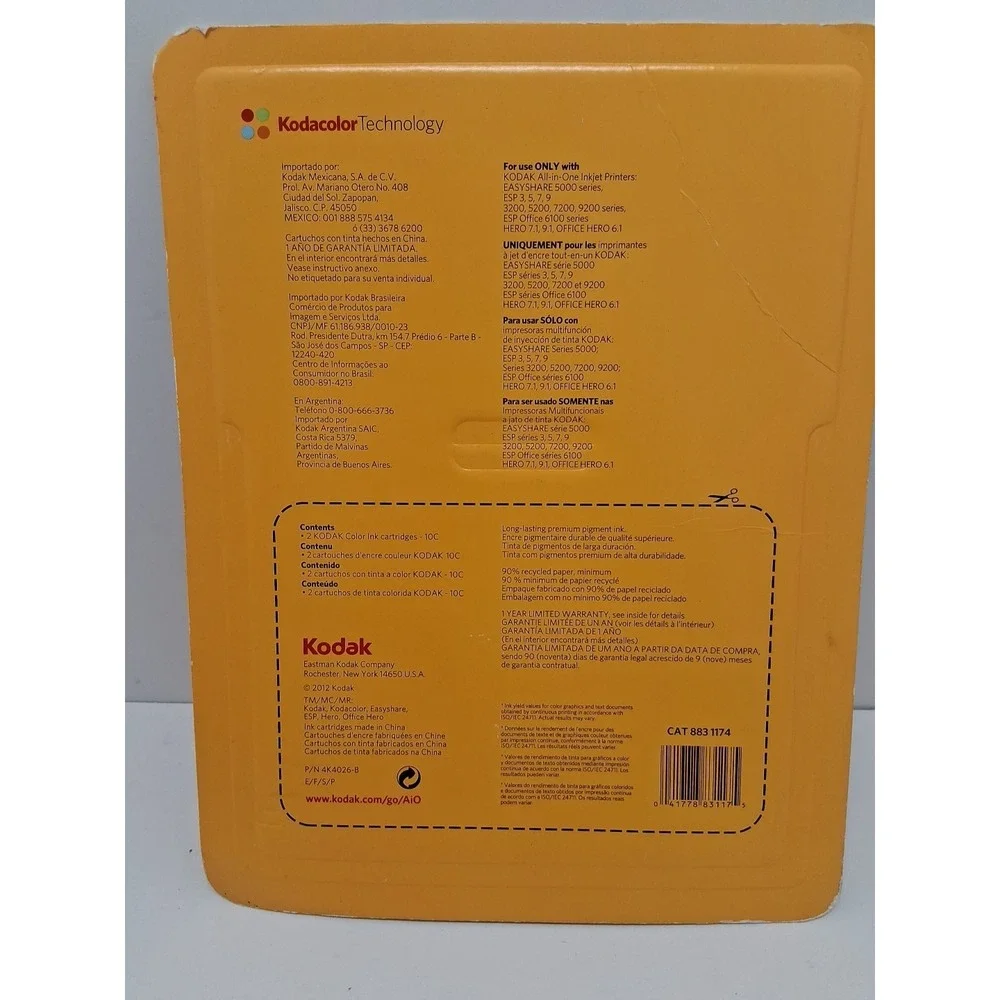 Genuine Kodak Color Ink Twin Pack 10C NEW 2x420 Kodacolor Technology